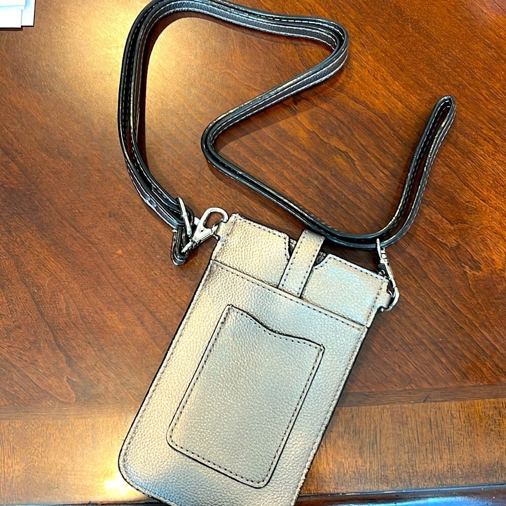 MARMI PHONE PURSE with crossbody strap- SILVER